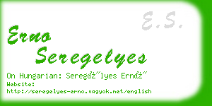 erno seregelyes business card